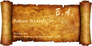 Babos Alvián névjegykártya